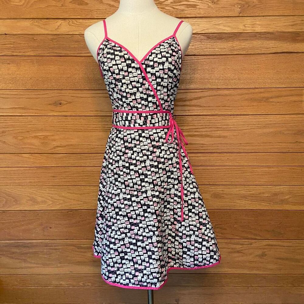 Vintage 90s Y2K Byer Too purse novelty print handbag print mini dress